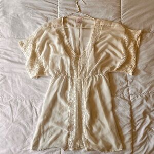 White Lace-Trimmed Cover-Up